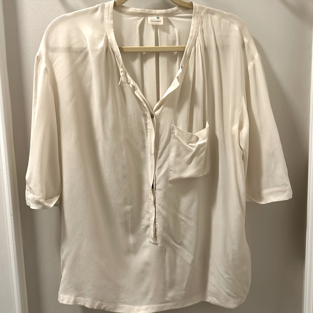 Cream 100% silk blouse